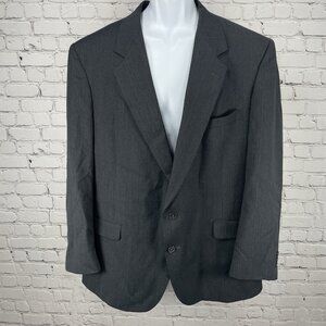 Nino Cerruti Grey Striped 2 Button Ventless Blazer Sport Coat USA Made Size 48